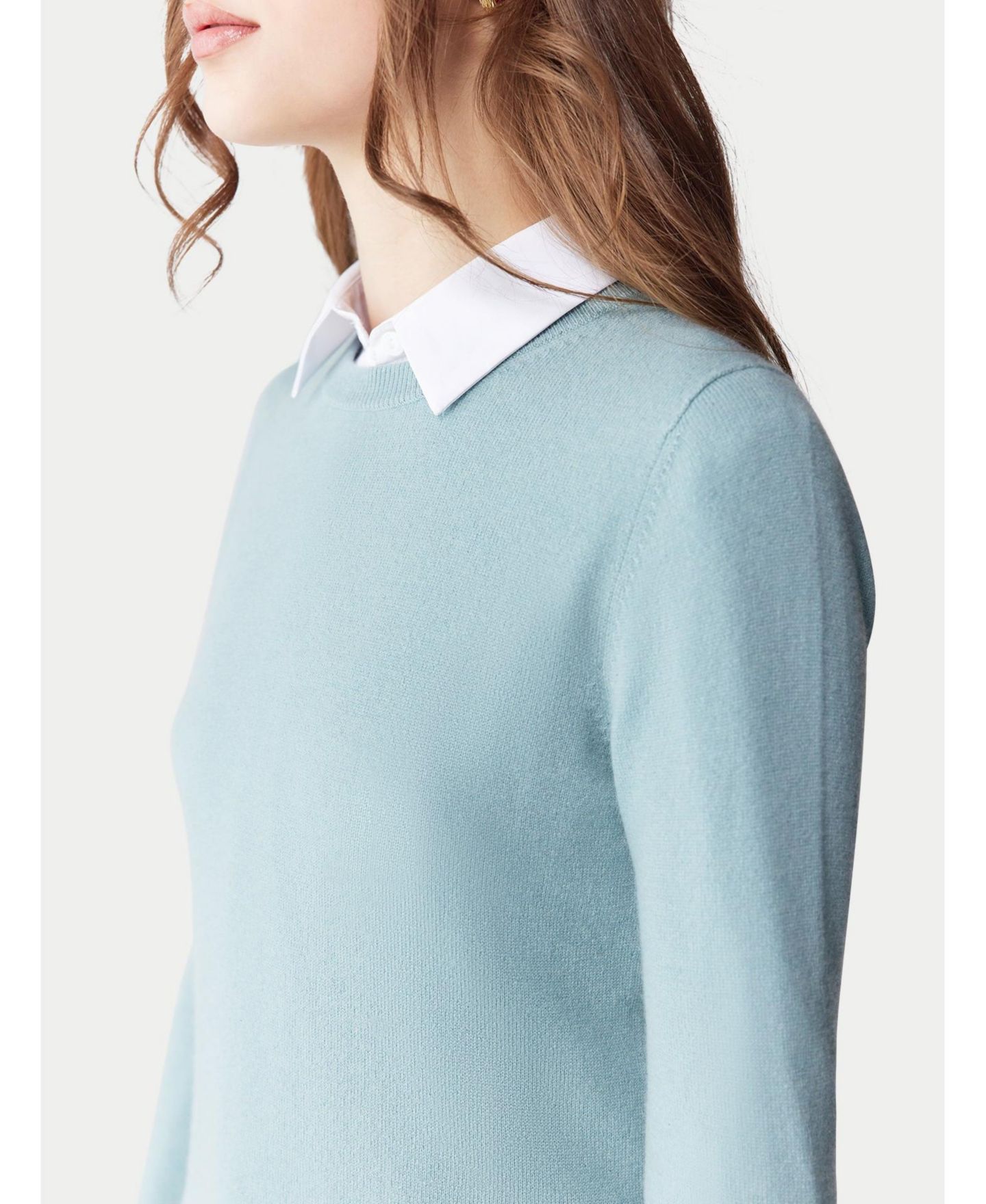 Женский свитер Gobi Cashmere Essential Cashmere Crewneck, цвет: Синий облачный синий — фото 3