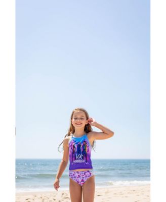 Girls Uma Evie Mal Tankini Top and Bikini Bottom Swim Set to