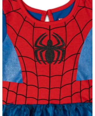 Baby Girls Marvel Captain America Spider-Man Dress Leggings and Headband 3 Piece Cosplay Set Newborn to