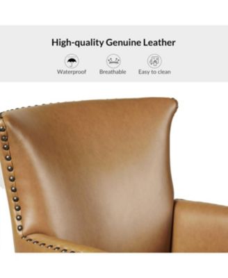 Aviles 29.2" W Leather Wingback Armchair