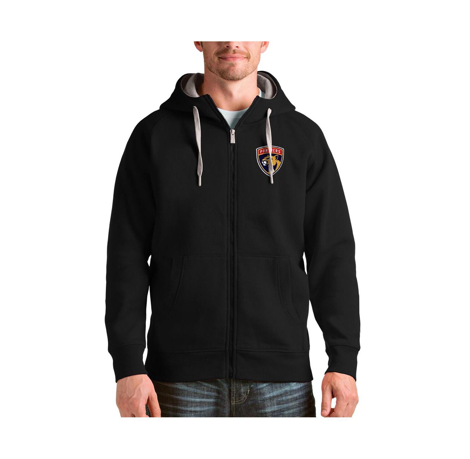 Men's Black Florida Panthers Logo Victory Full-Zip Hoodie