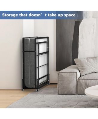 Portable Rollaway Guest Bed with Memory Foam Mattress and Bed Side Pocket