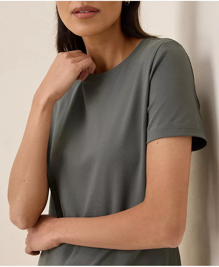 Women's Organic Cotton Luxe Stretch Jersey Tee - thumbnail 3