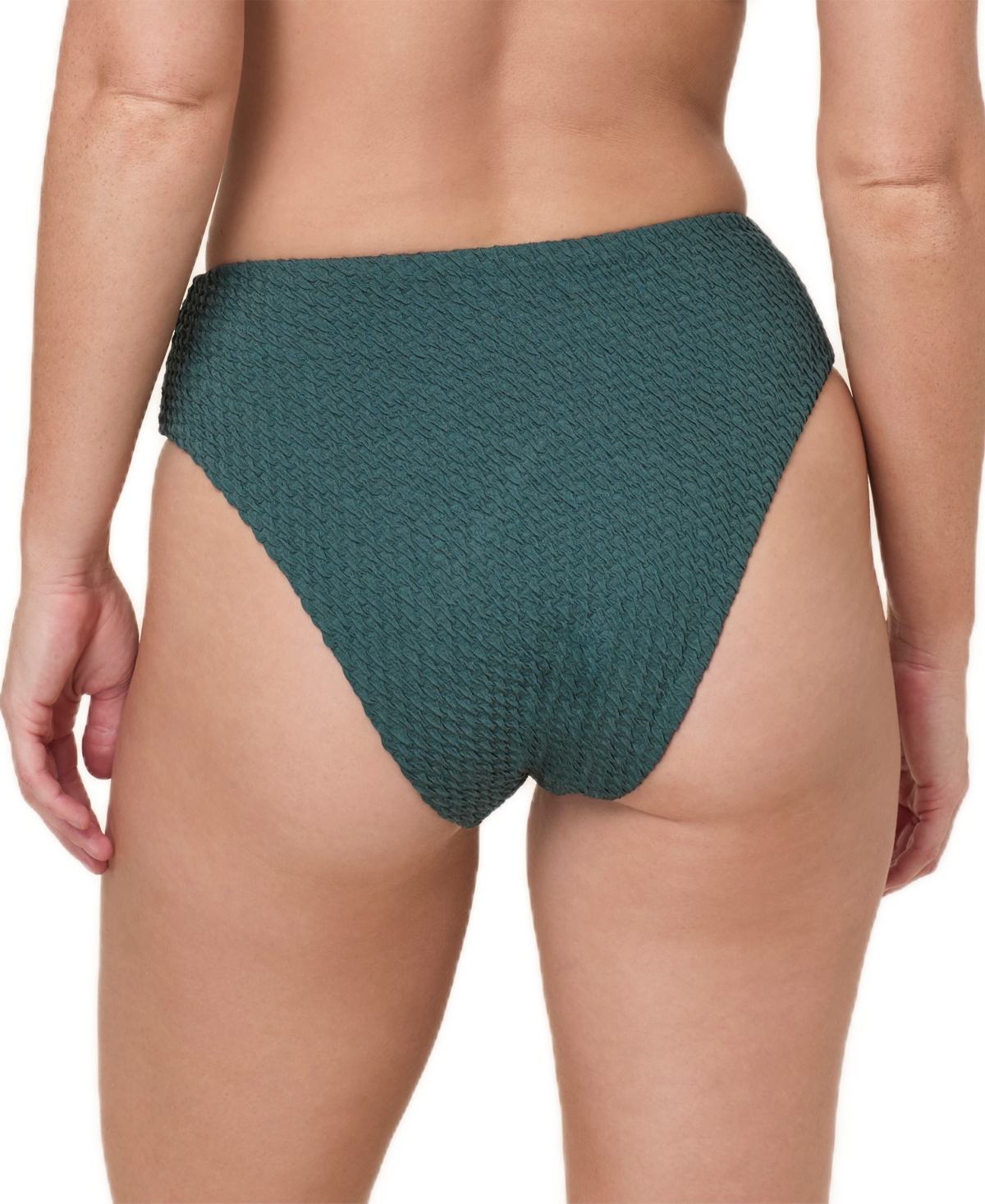 Andie Women's Textured Hipster Bikini Bottoms In Green