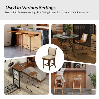 Blerona Farmhouse Swivel Bar Stool With Nailhead Trims