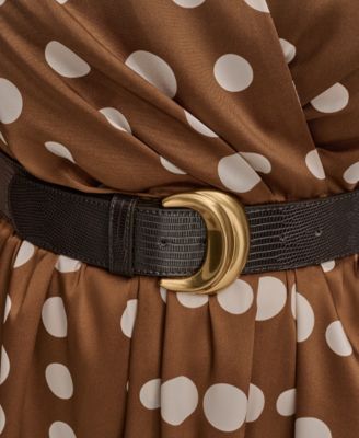 Donna Karan New York Donna Kaaran New York Plus Size Polka-Dot Belted Midi Dress