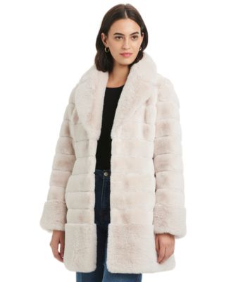 Women's Faux-Fur Notched-Collar Coat