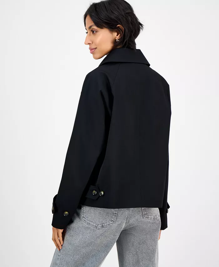 Women's Short Single-Breasted Trench Coat - thumbnail 7