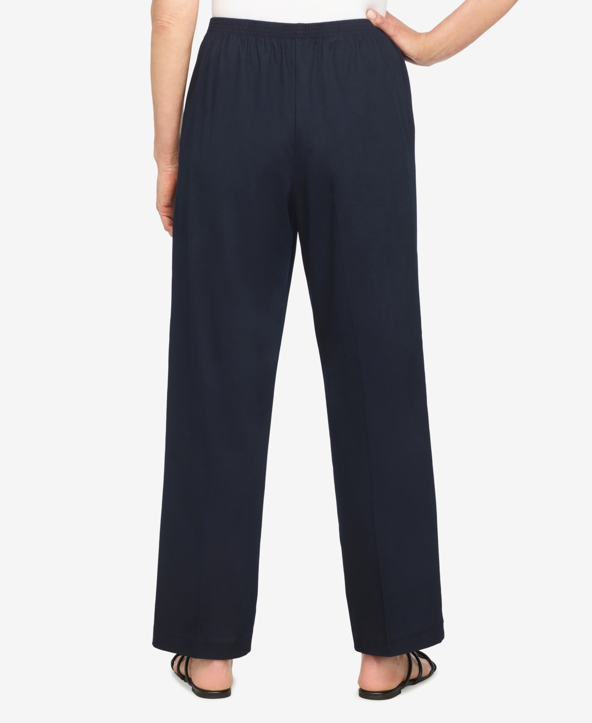 Alfred Dunner Petite Mid-rise Casual Pants In Black