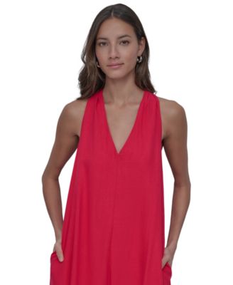 Women's V-Neck Racerback Swing Dress