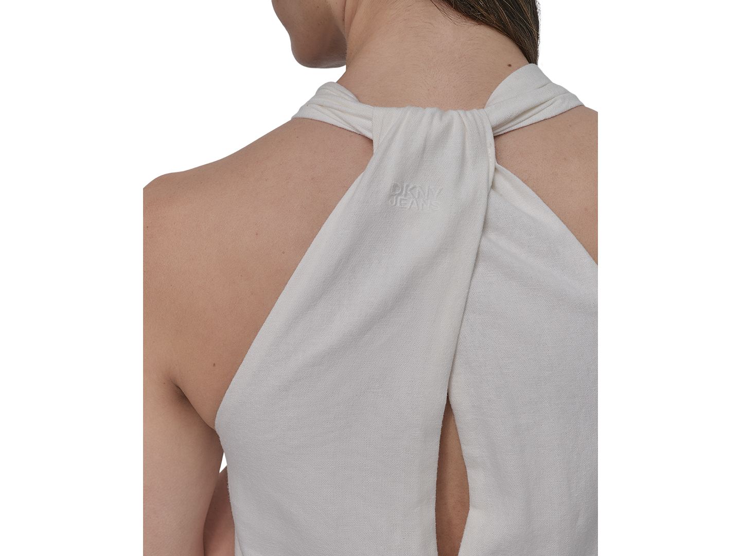 Женское платье DKNY Jeans V-Neck Racerback Linen-Blend Swing, цвет: Слоновая кость — фото 5