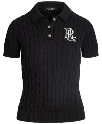 Women's Cable-Knit Polo Shirt