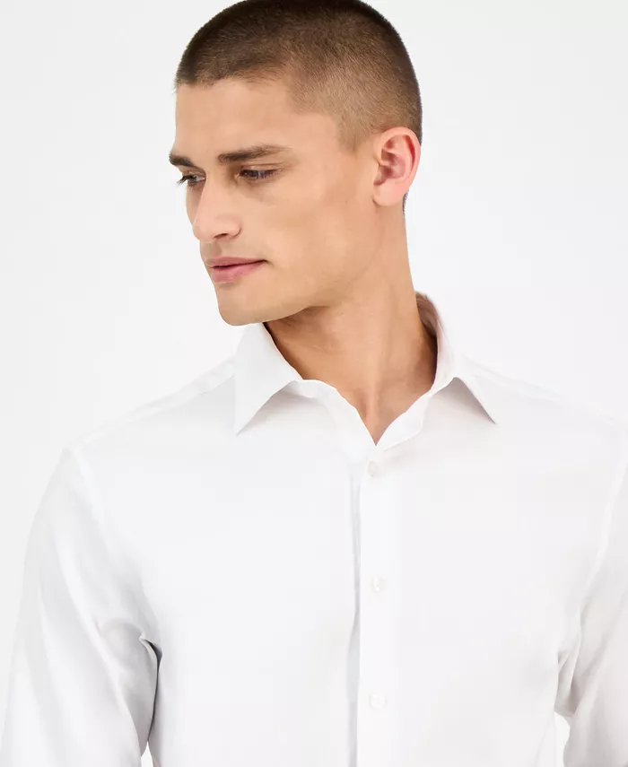 Men's Slim-Fit Herringbone Dress Shirt - thumbnail 7