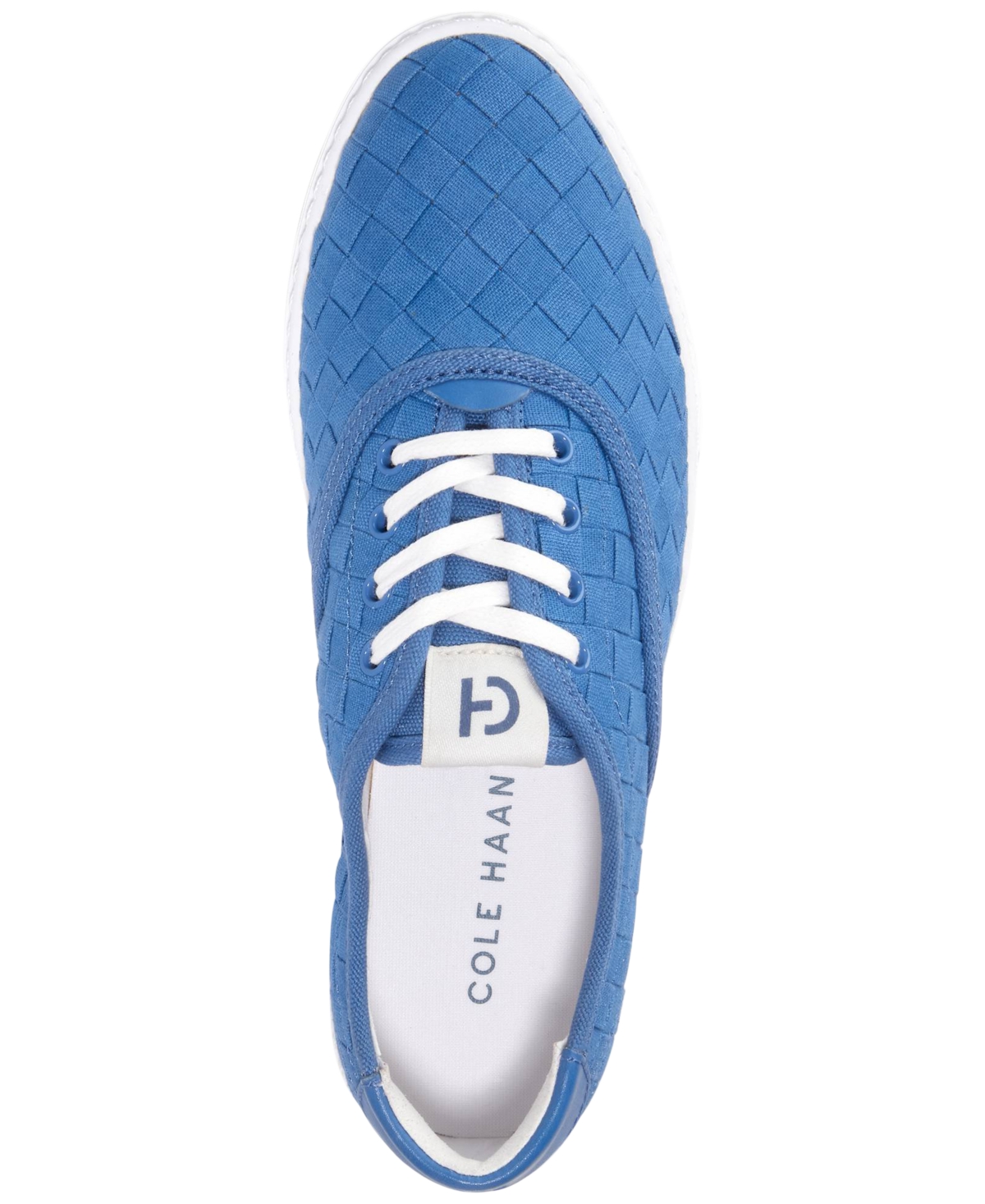 Shop Cole Haan Women's Grandpro Harbor Lace-up Sneakers In Dutch Blue Woven Canvas
