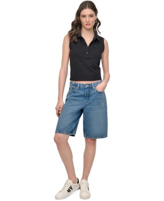 Women's Mid Rise Denim Bermuda Shorts