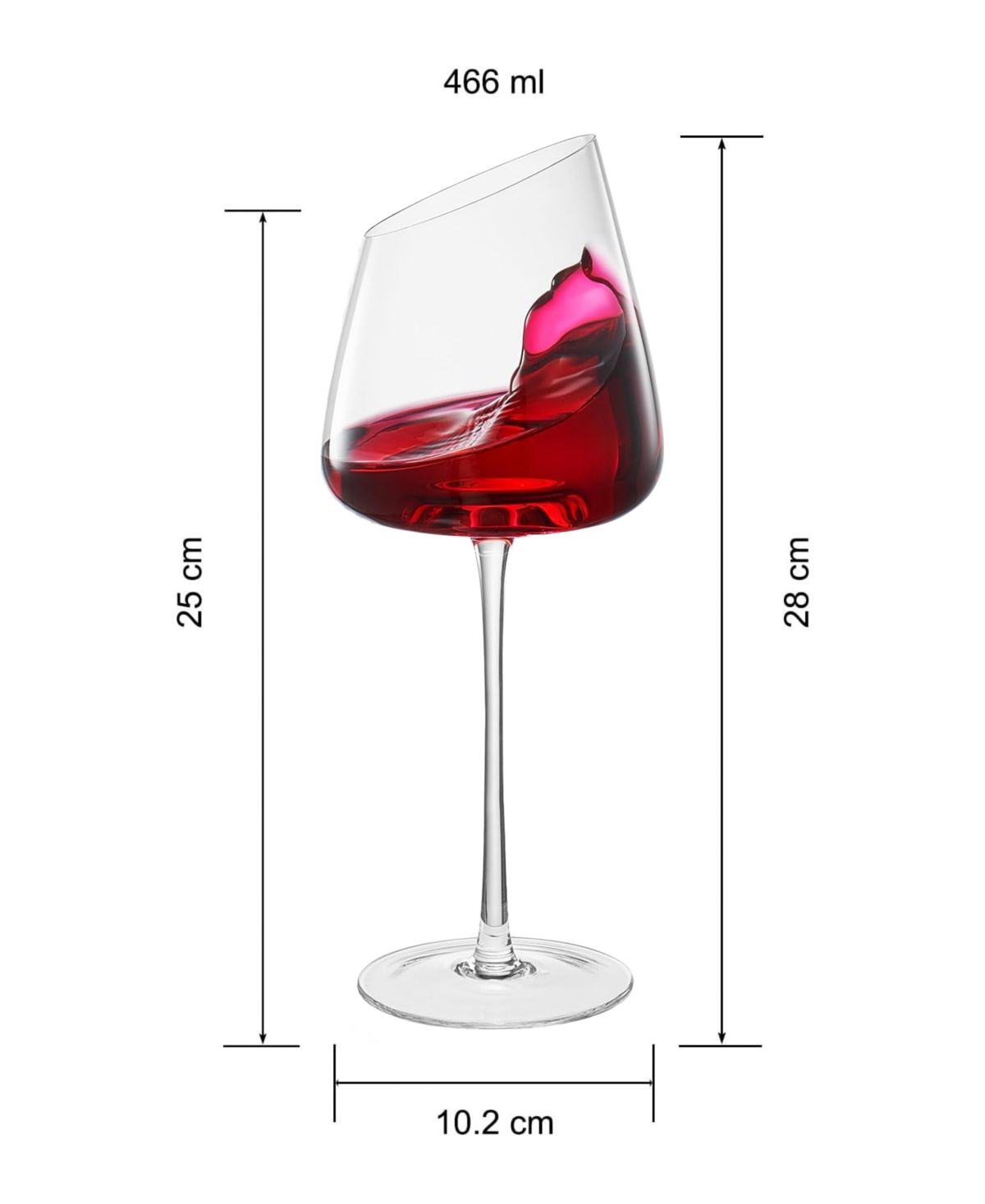 The Wine Savant Khen Slanted Stemmed Wine Glasses, Set Of 2 In Clear
