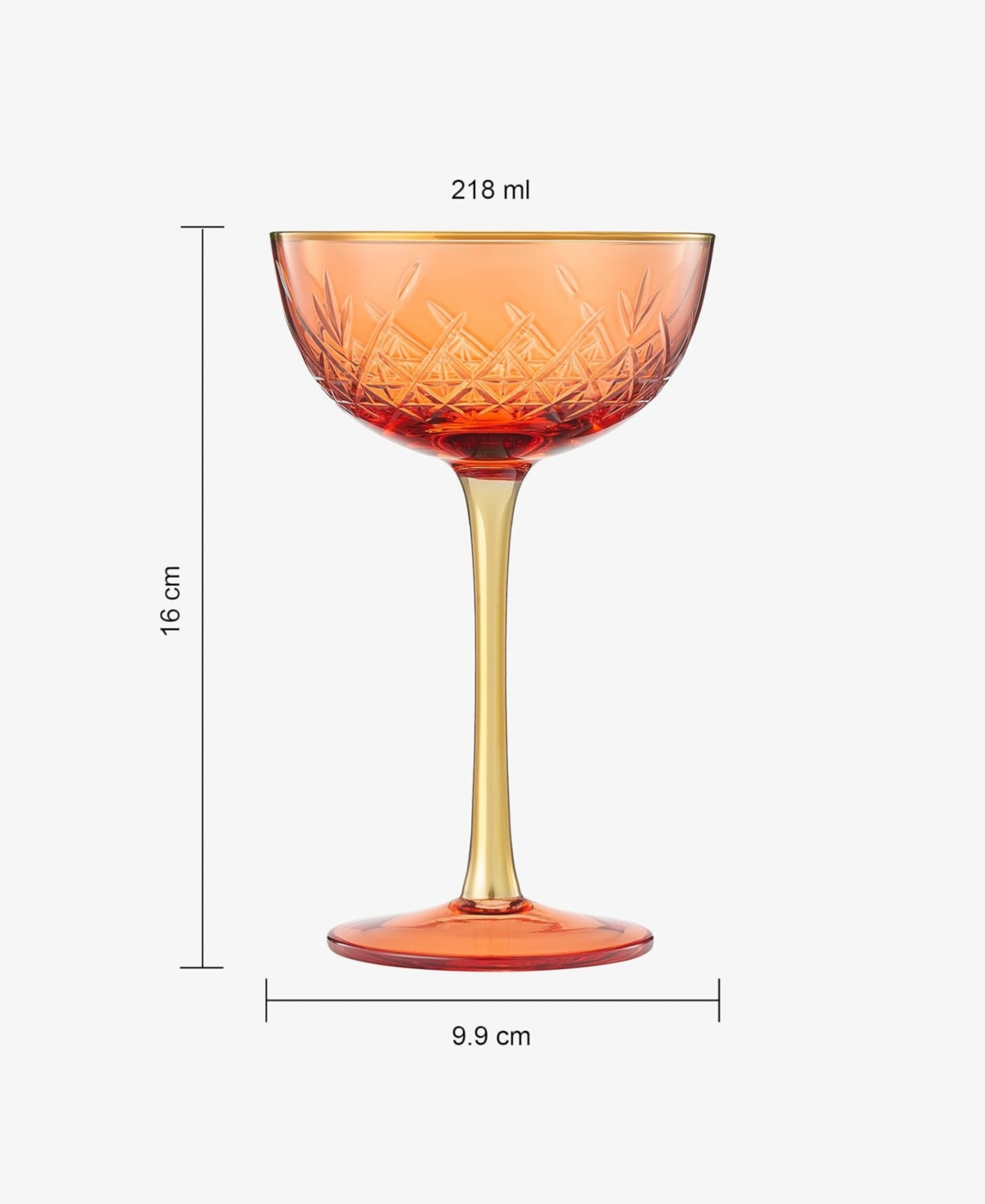 The Wine Savant Vintage Art Deco Coupe Glasses, Set Of 2 In Red