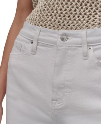 Women's High-Rise Classic Straight-Leg Raw-Hem Jeans