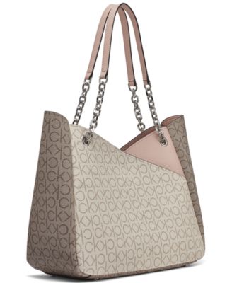 Zoe Signature Chain Tote Bag