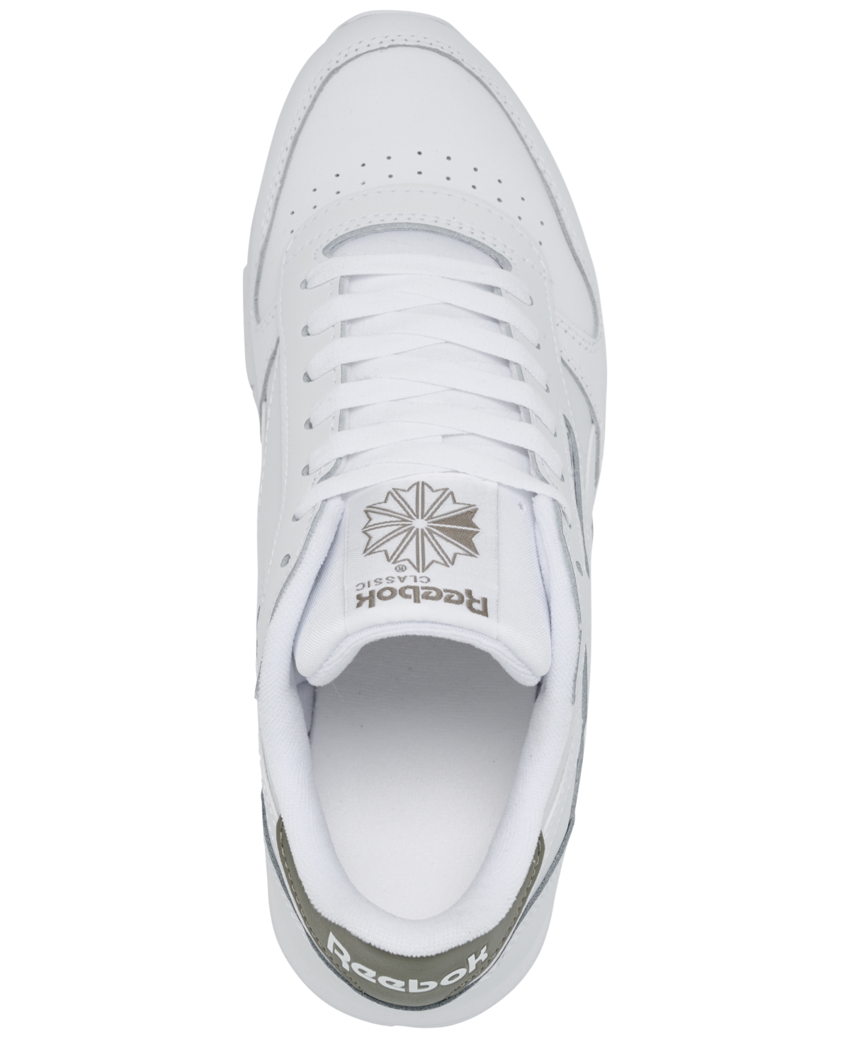 Reebok Men's Classic Leather Casual Sneakers From Finish Line In White,gritty Gray