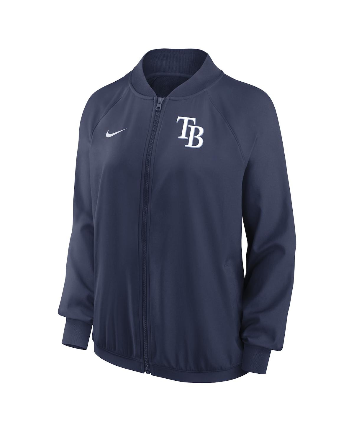 Nike Women's Navy Tampa Bay Rays Authentic Collection Team Raglan Performance Full-zip Jacket In Navy