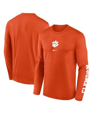 Nike - Men's Orange Clemson Tigers Primetime Center Lockup Two-Hit Legend Long Sleeve T-shirt