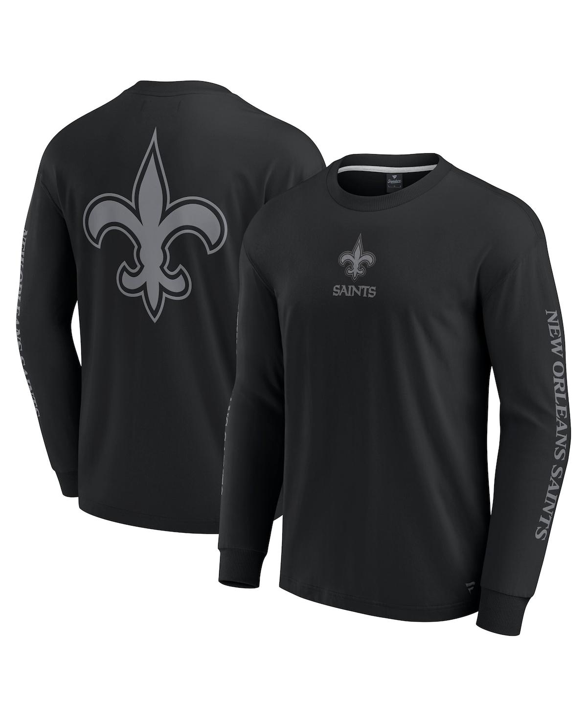 Fanatics Men's Black New Orleans Saints Elements Strive Long Sleeve T-shirt In Black