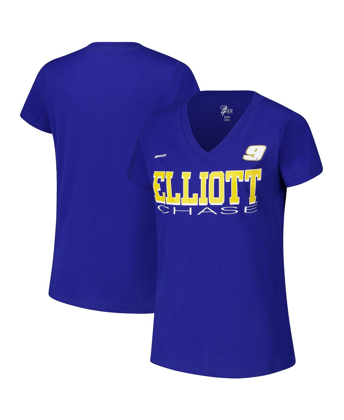Women's Royal Chase Elliott Strategy V-Neck T-Shirt - Royal
