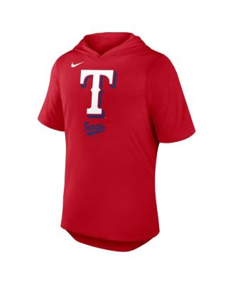 Men's Red Texas Rangers Tri-Blend Performance Hoodie T-Shirt