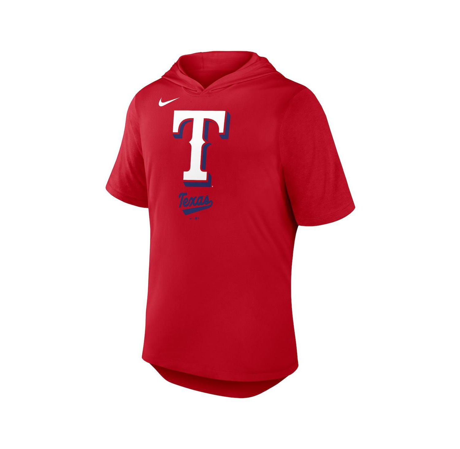 Men's Red Texas Rangers Tri-Blend Performance Hoodie T-Shirt