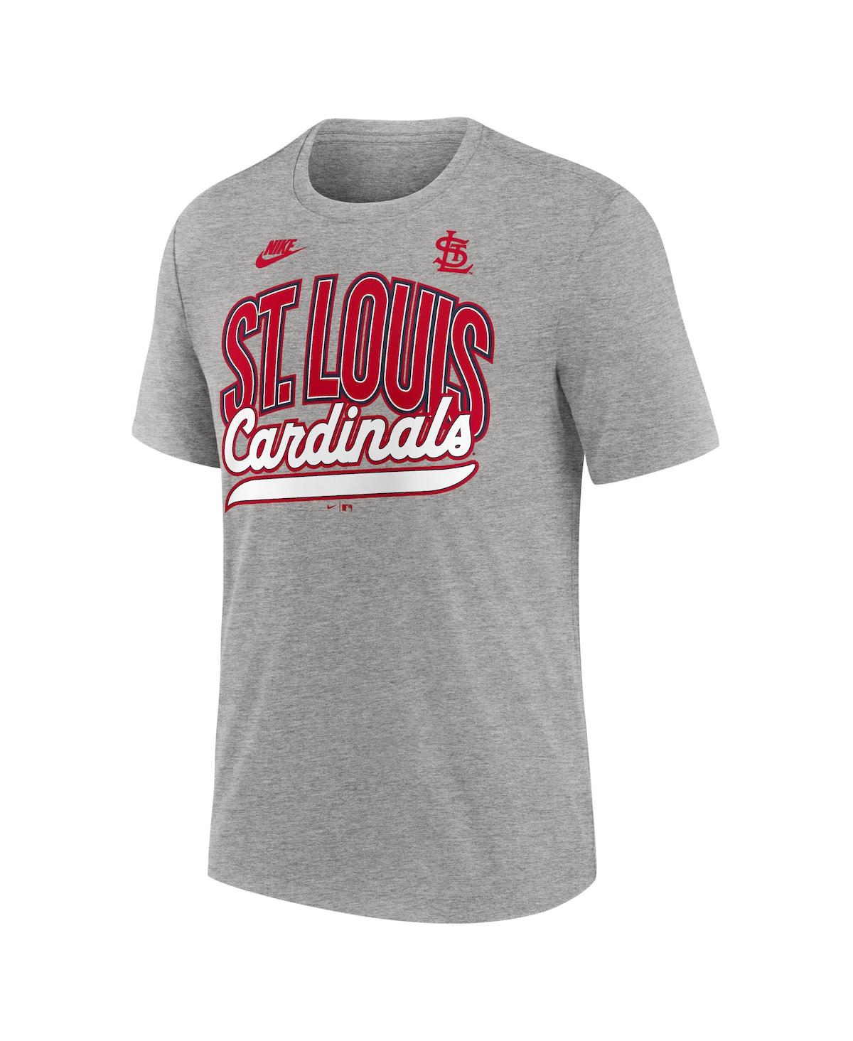 Nike Heather Gray St. Louis Cardinals Cooperstown Collection Retro Tri-blend T-shirt In Heather Gray