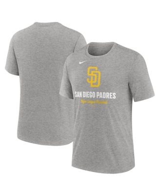 Nike - Men's Heather Gray San Diego Padres Logo Tri-Blend T-shirt
