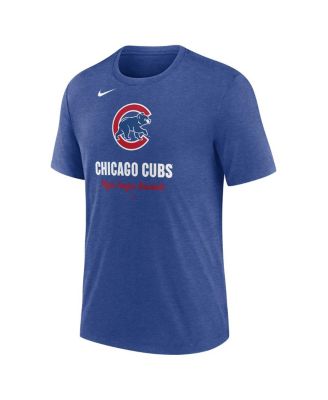 Men's Heather Royal Chicago Cubs Logo Tri-Blend T-Shirt
