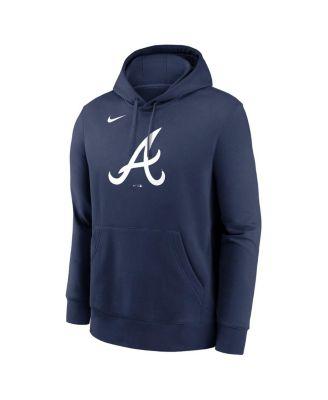Men's Navy Atlanta Braves Logo Club Fleece Pullover Hoodie