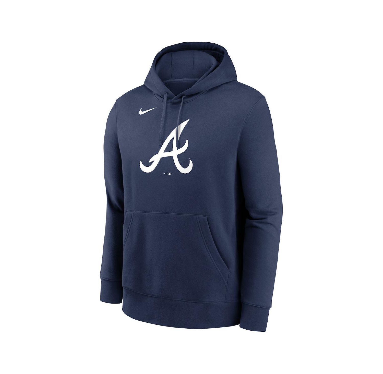 Men's Navy Atlanta Braves Logo Club Fleece Pullover Hoodie