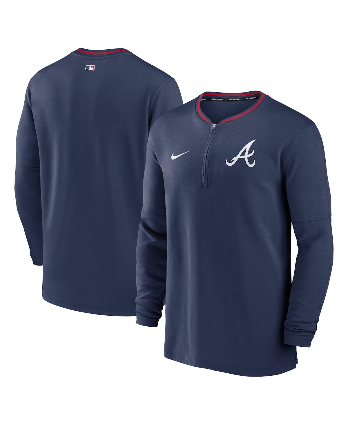 Nike Men's Navy Atlanta Braves Authentic Collection Performance Half-Zip Top