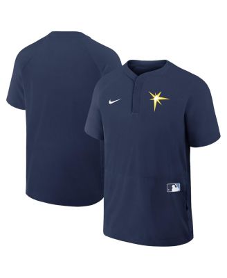 Nike - Men's Navy Tampa Bay Rays Authentic Collection Raglan Short Sleeve Windshirt