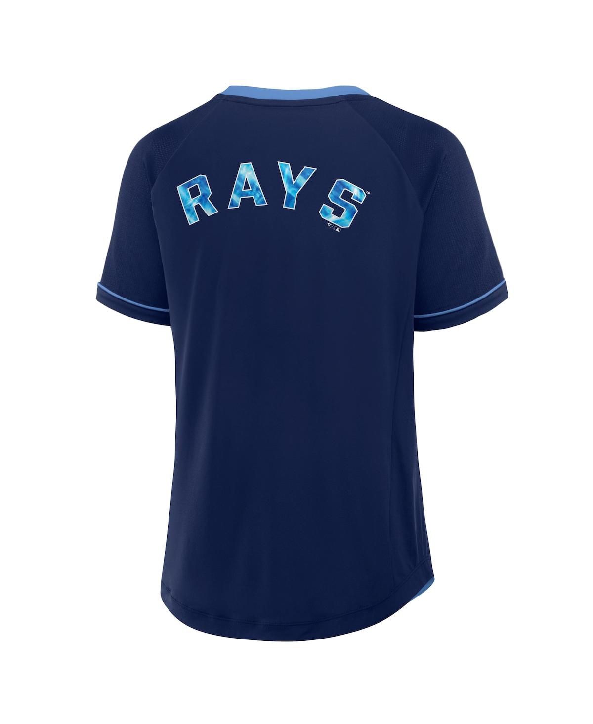 Fanatics Women's Navy Tampa Bay Rays League Diva Star Raglan V-neck T-shirt In Navy