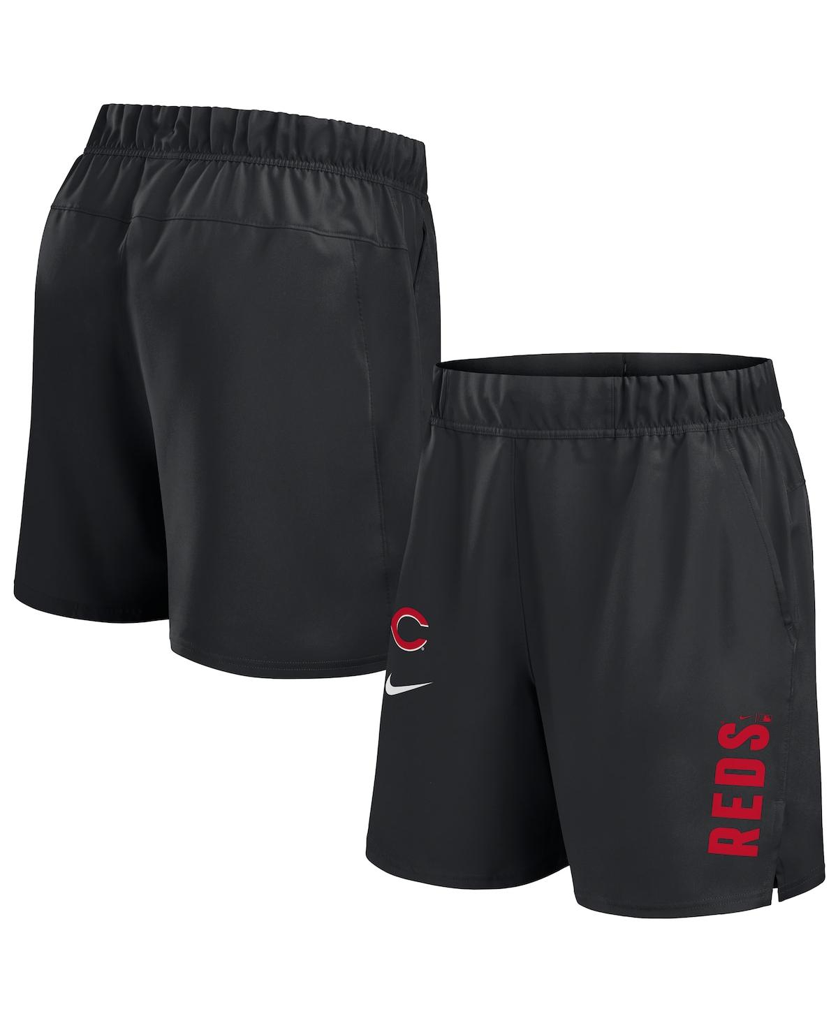 Nike Black Cincinnati Reds Woven Victory Performance Shorts In Black