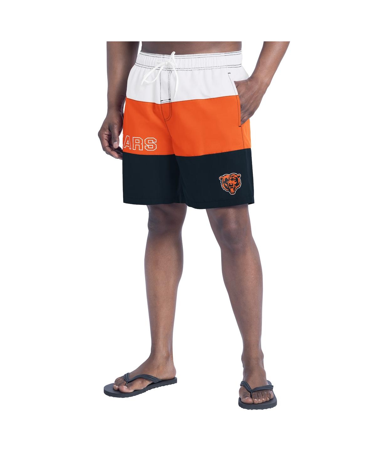 Men's Navy/Orange Chicago Bears Sunrise Volley Swim Shorts - Navy, Orange
