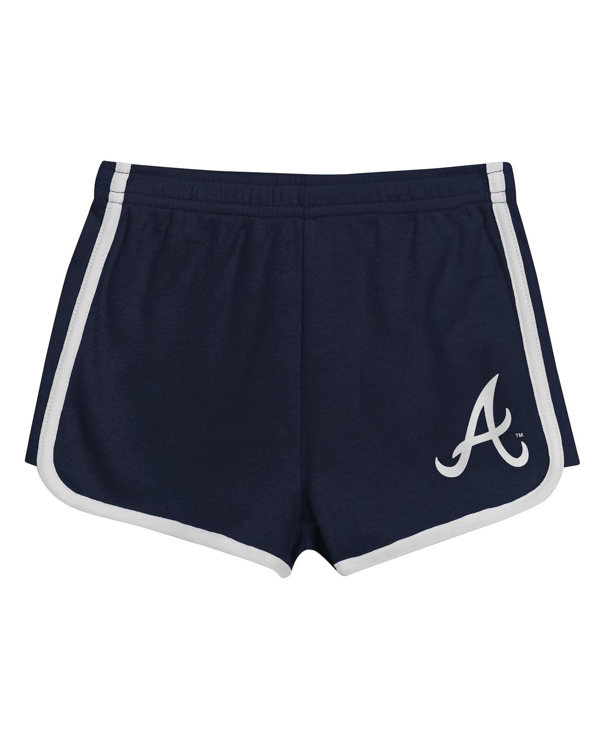 Outerstuff Toddler 2-piece Navy Atlanta Braves Double Run T-shirt & Shorts Set In Navy