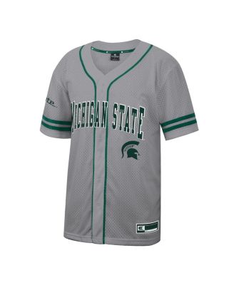 Men's Gray Michigan State Spartans Free Spirited Baseball Jersey