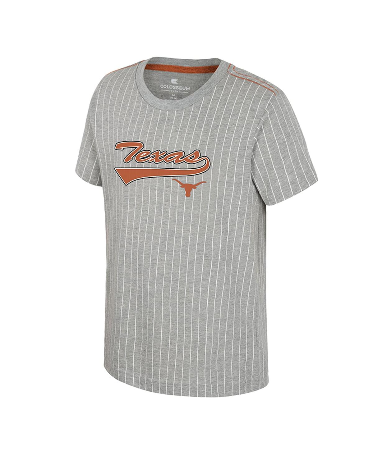 Colosseum Big Boys And Girls Heather Gray Texas Longhorns Airball Baseball T-shirt In Heather Gray