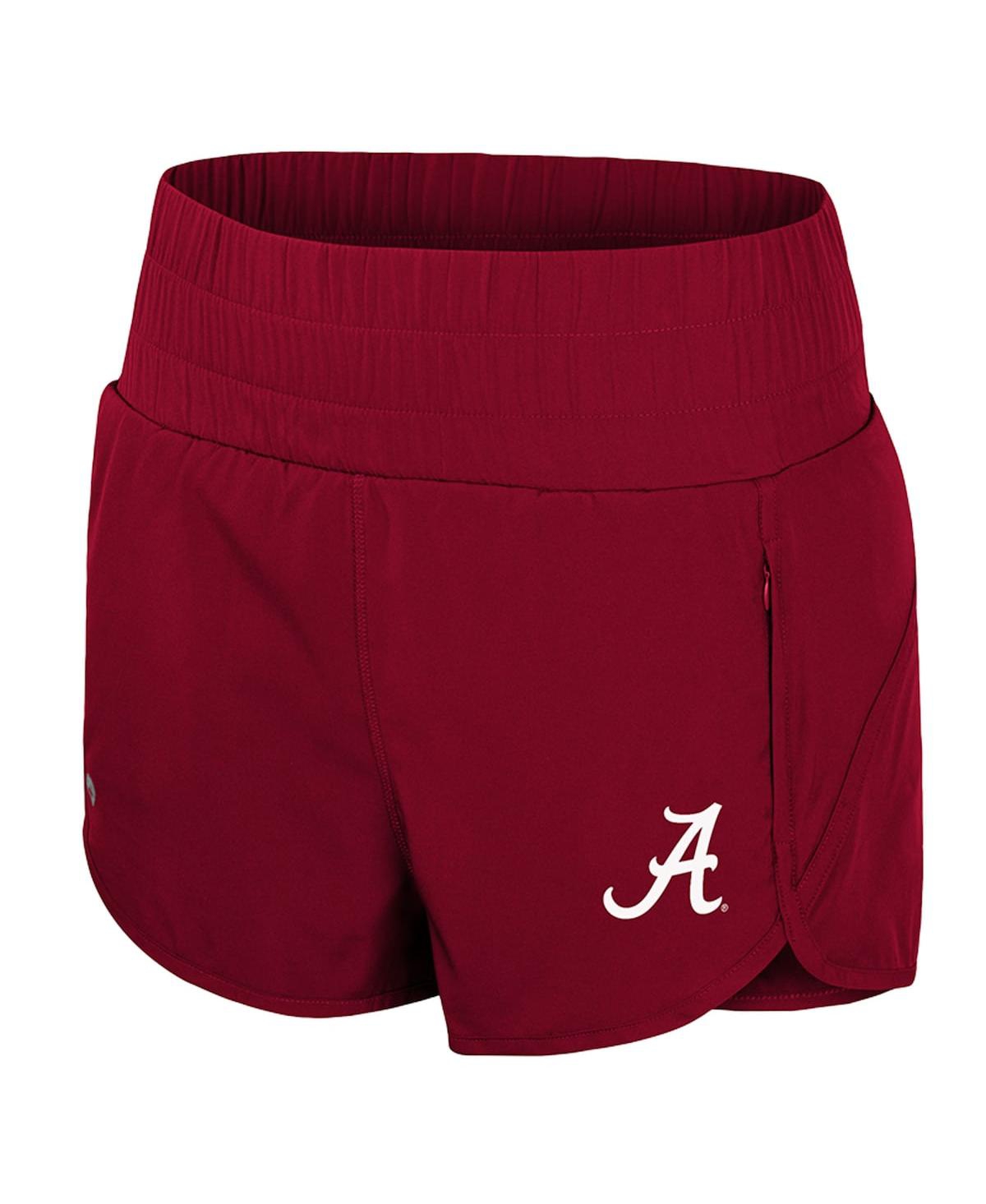 Colosseum Women's Crimson Alabama Crimson Tide Stop By Smocked High Waist Shorts In Crimson