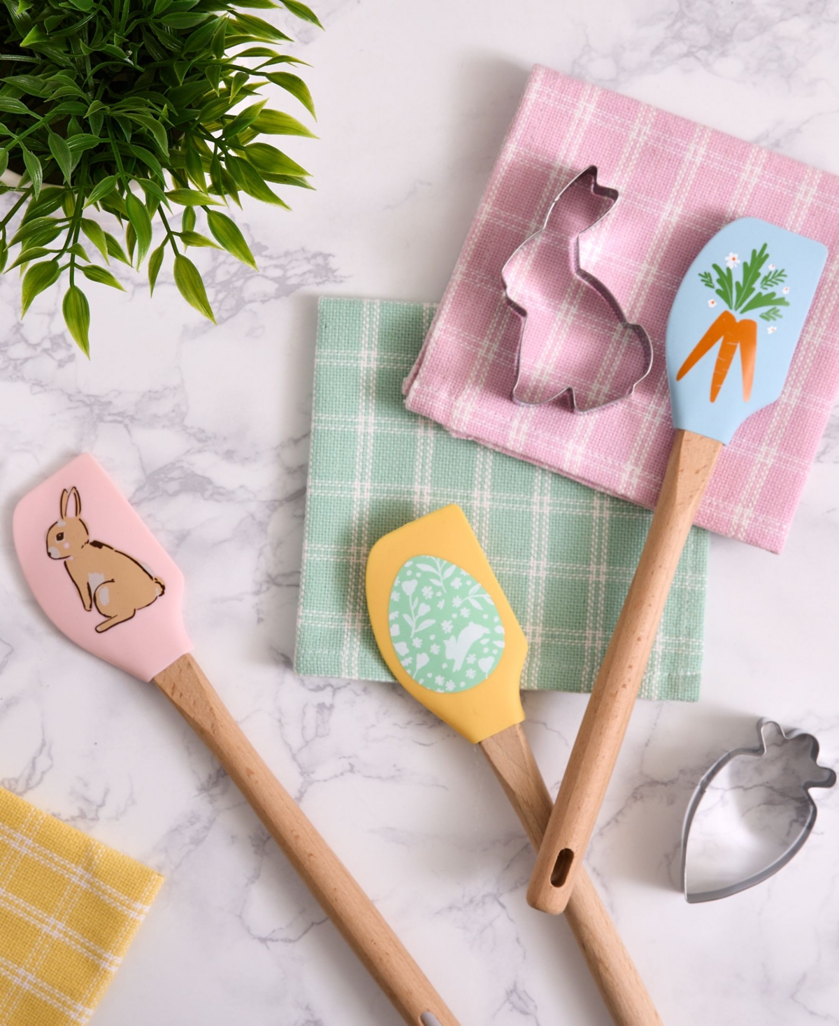 Design Imports Hop Into Spring Spatula 3-piece Cookie Cutter Gift Set In Multi