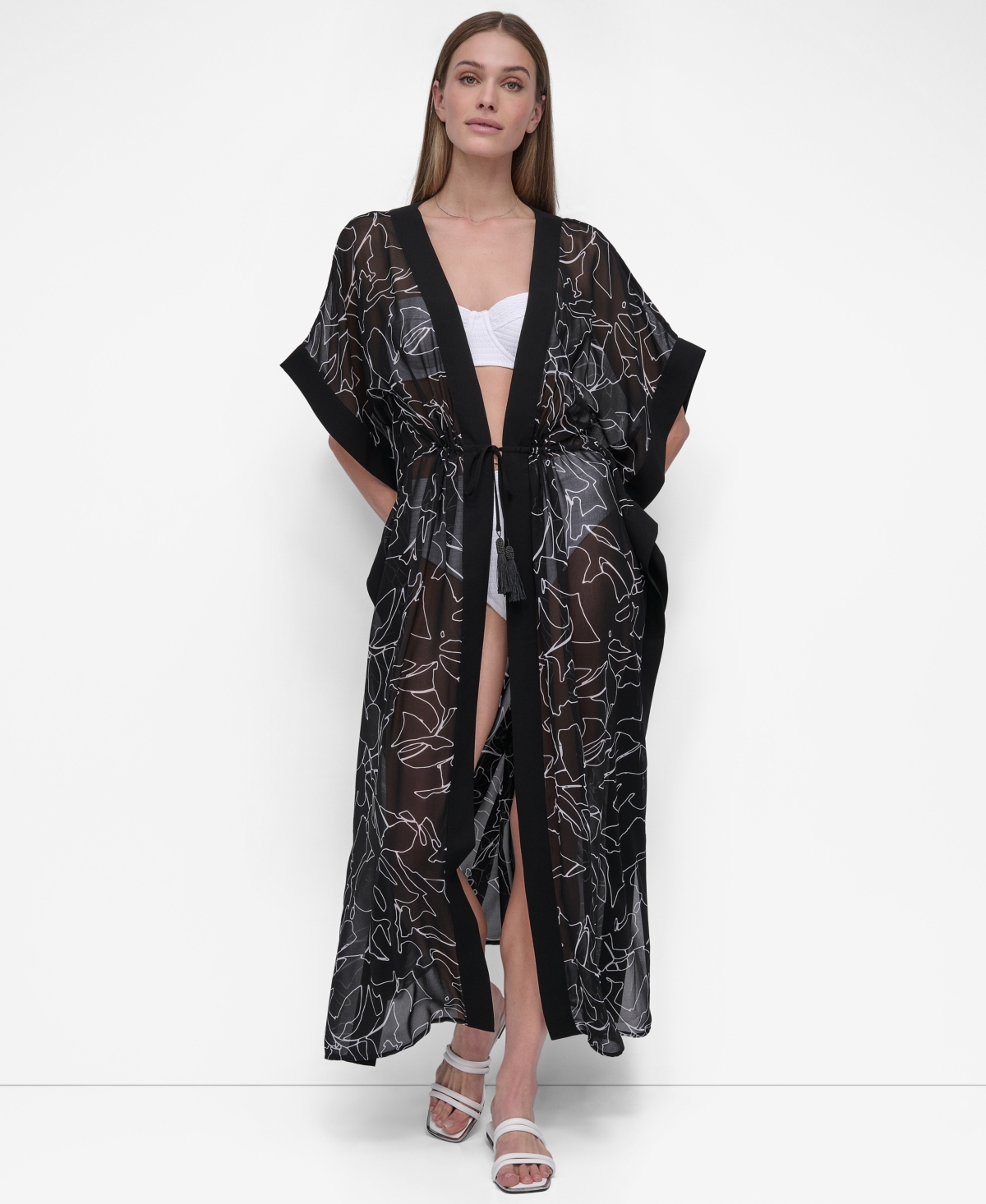 Dkny Women's Tie-front Cover-up Kaftan