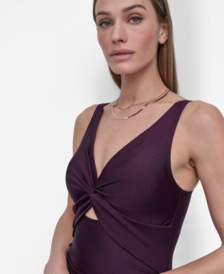 Women's Shirred Keyhole Detail One-Piece Swimsuit