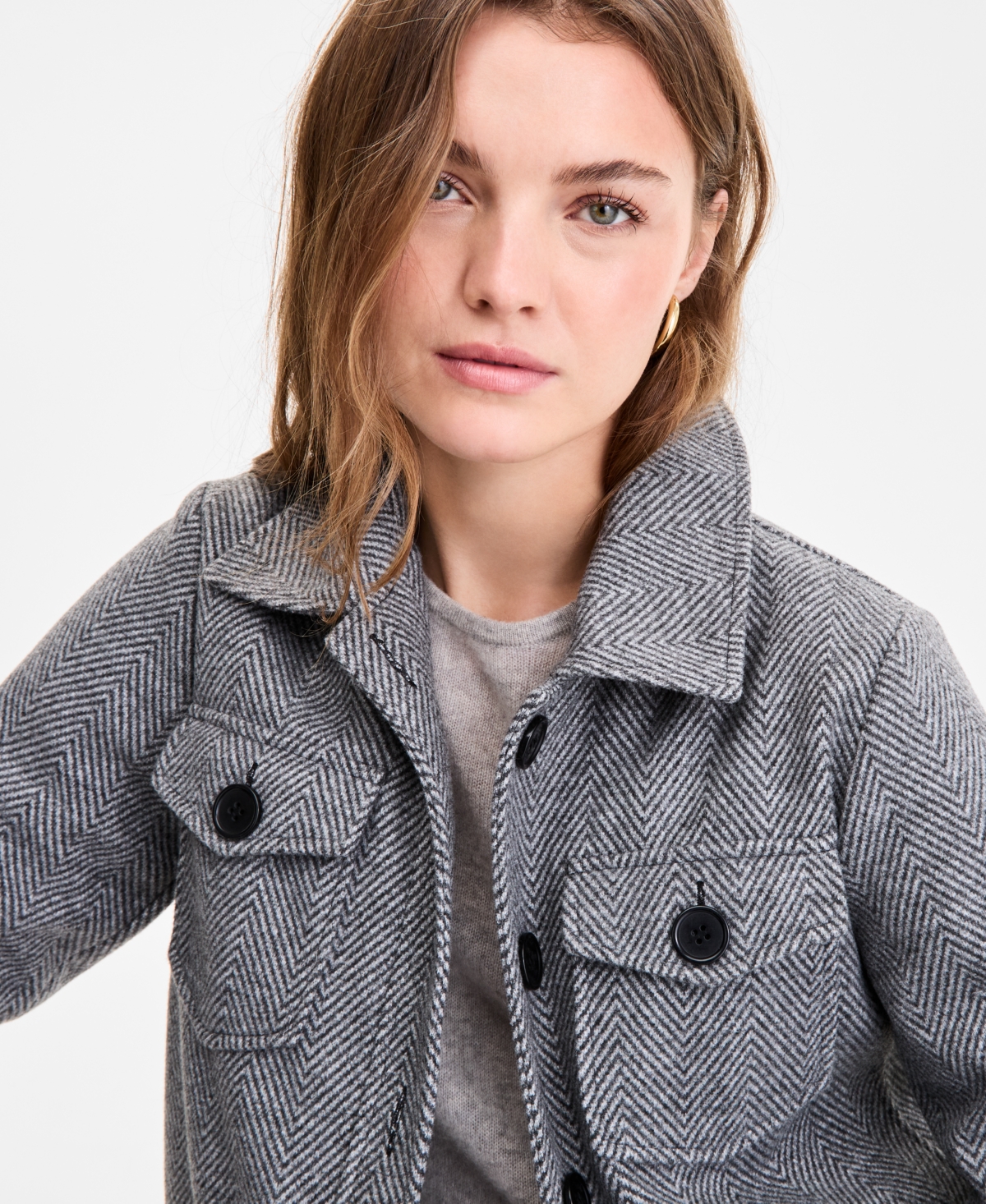 Steve Madden Women's Collared Button-front Jacket In Animal Print