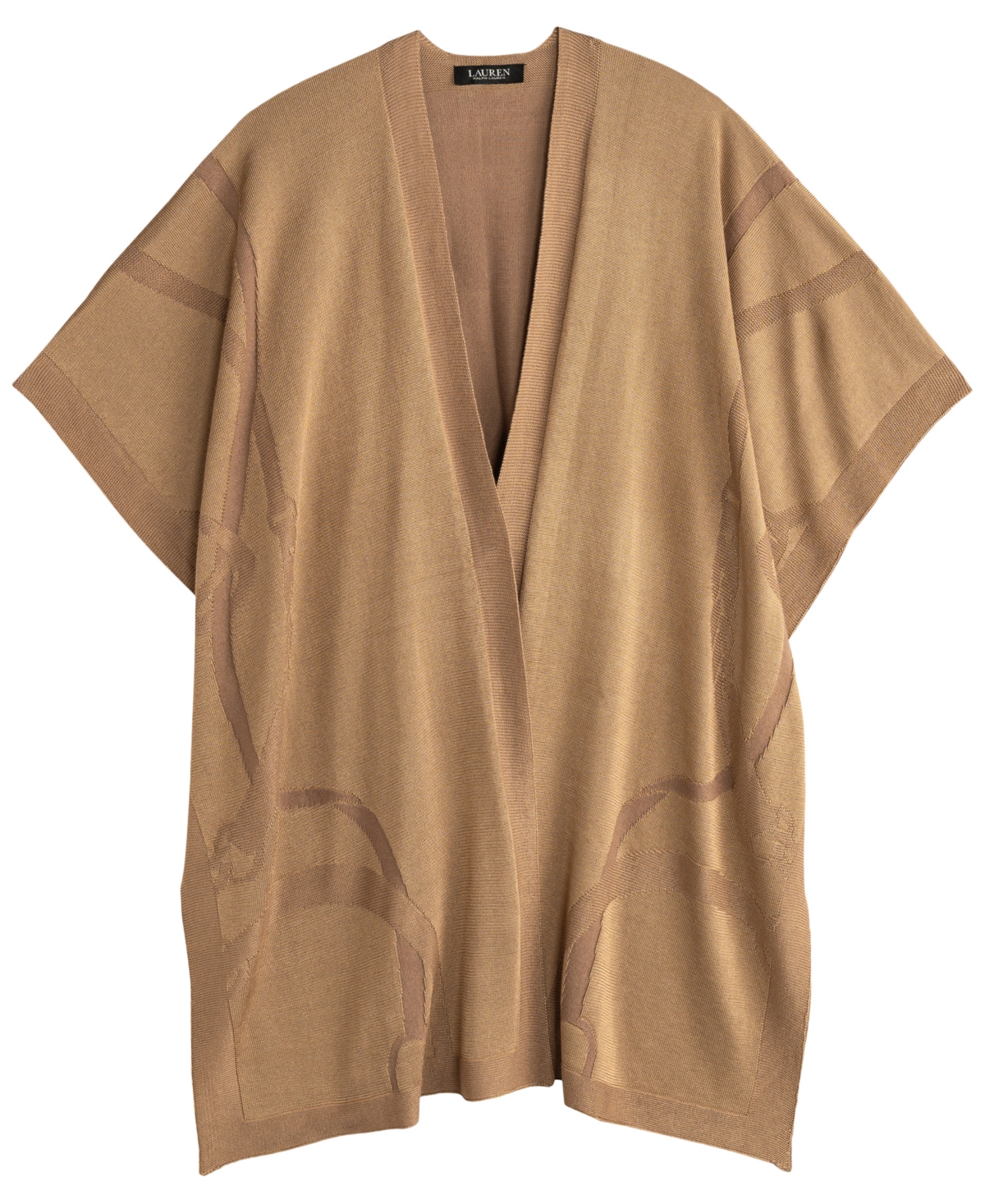 Ralph Lauren Matte Shine Belting Ruana In Madison Tan