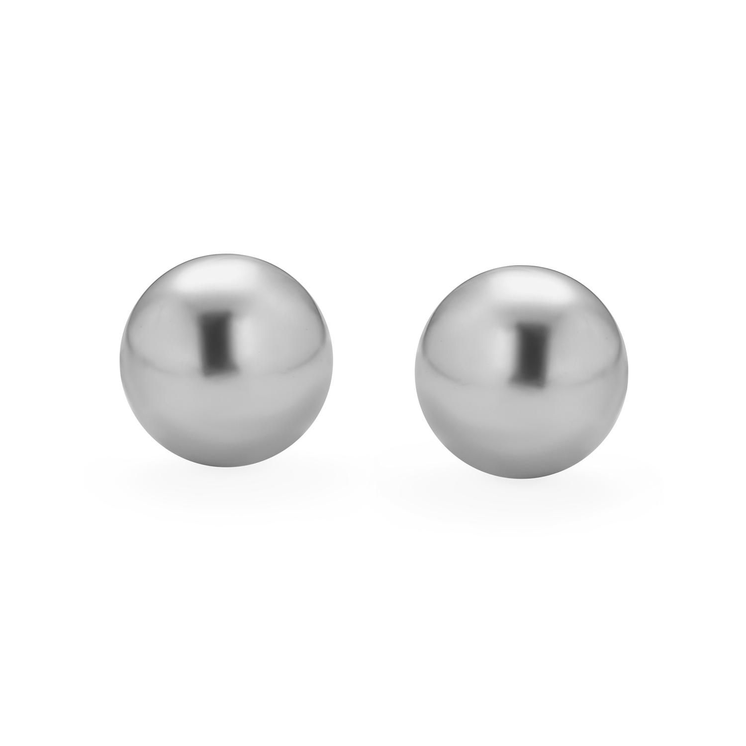 Classic Timeless Grey Faux Pearl Earrings .925 Sterling Silver Post